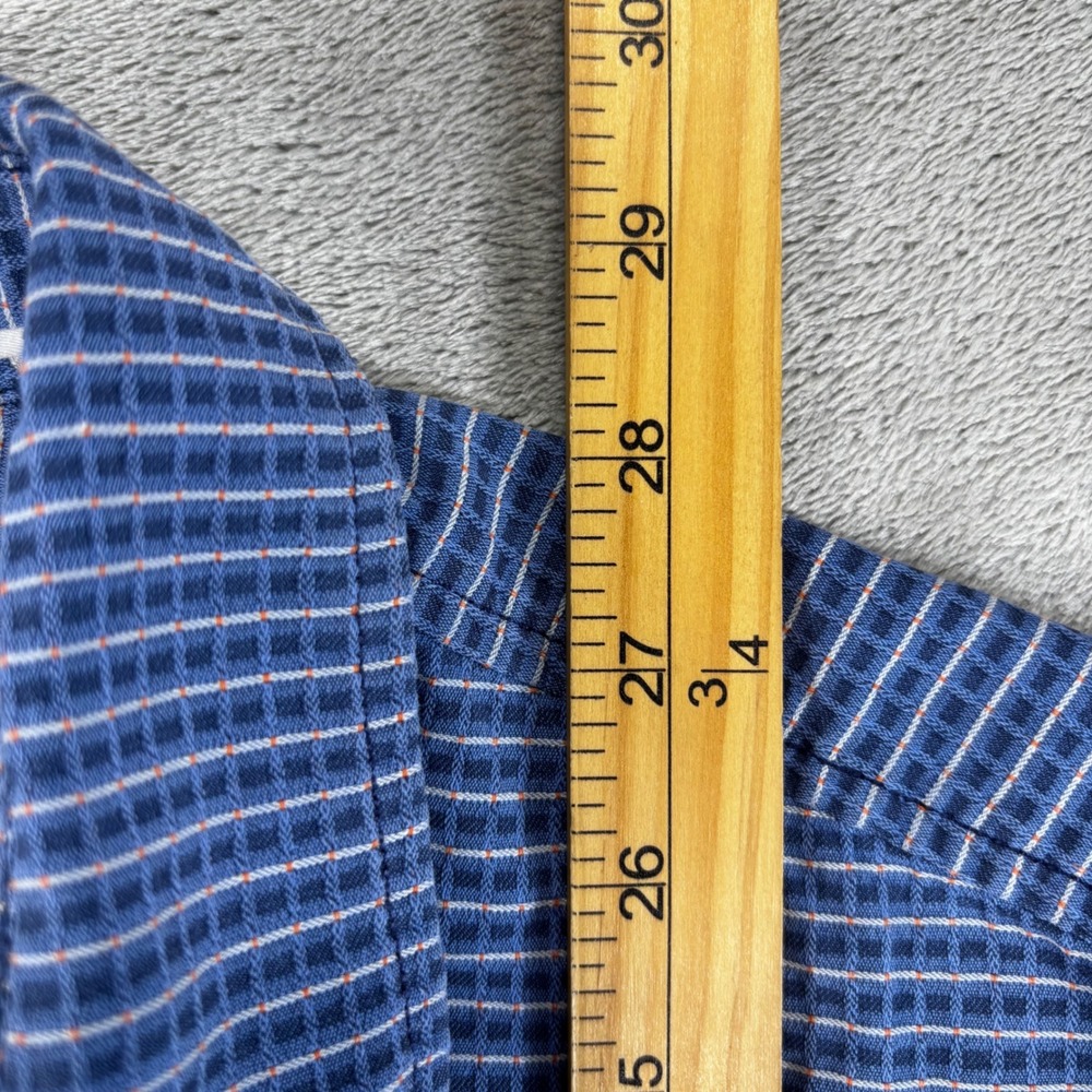 Tommy Bahama Shirt Mens Large Blue Grid Short Sleeve Textured Button Up - Picture 8 of 8
